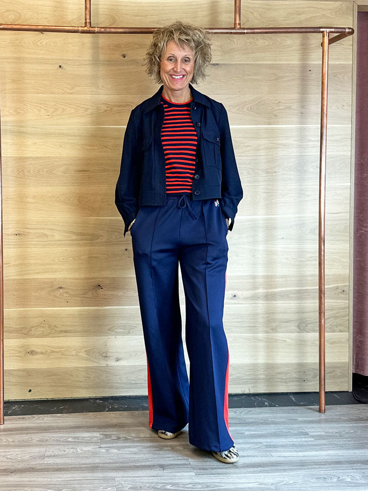 Pom Trackpants Stripe Night Blue