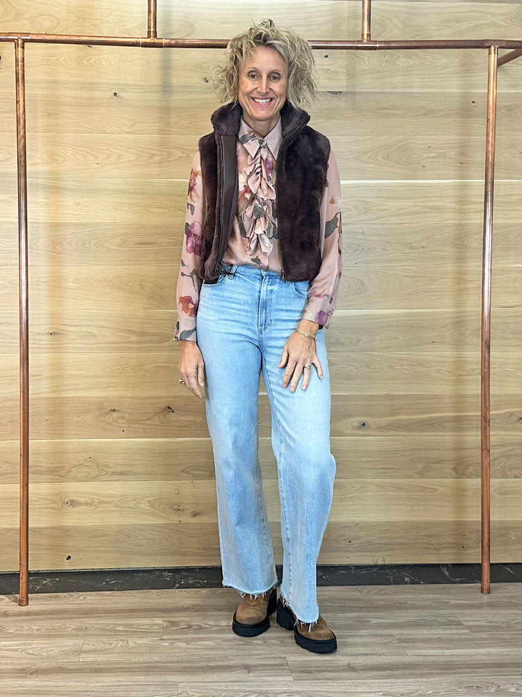 Luisa Cerano Silk Floral Blouse Pink