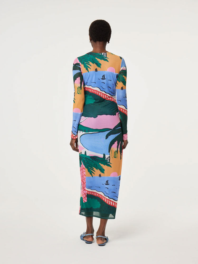 Fabienne Chapot Samara Mesh Dress Marina Blue/Evergreen