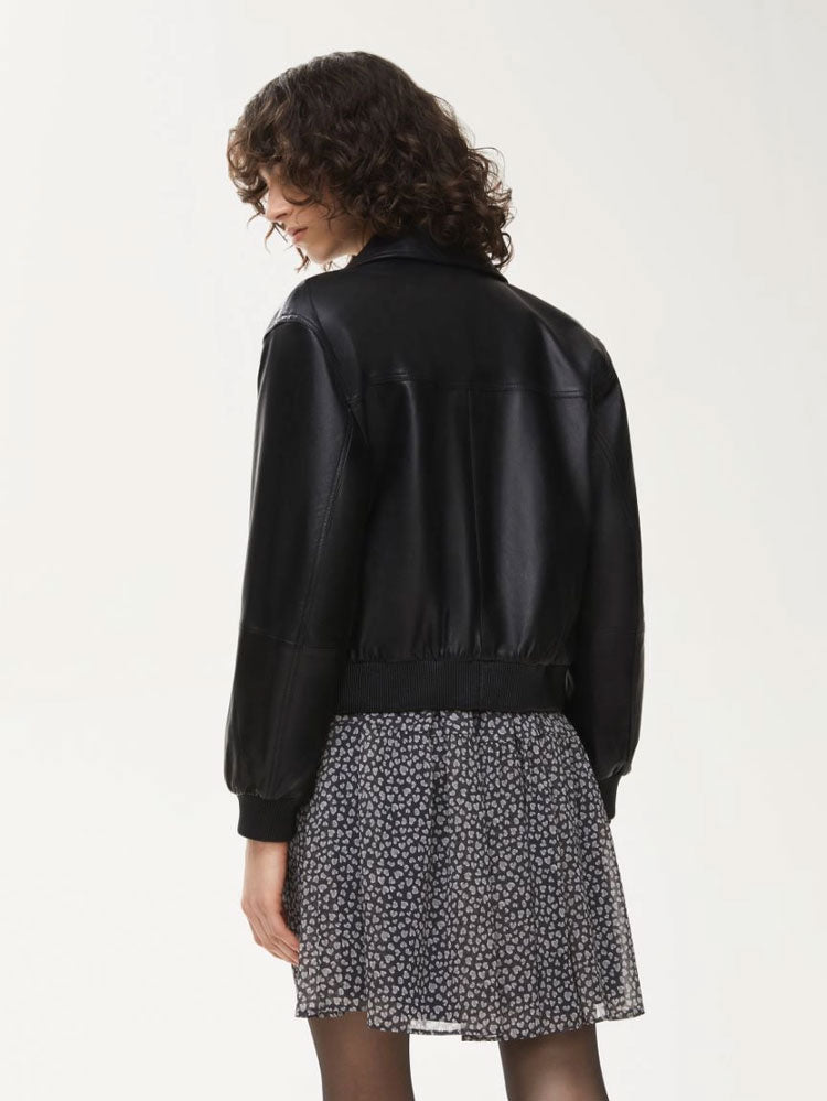 zz25 iBlues Sbarra Black Leather Jacket