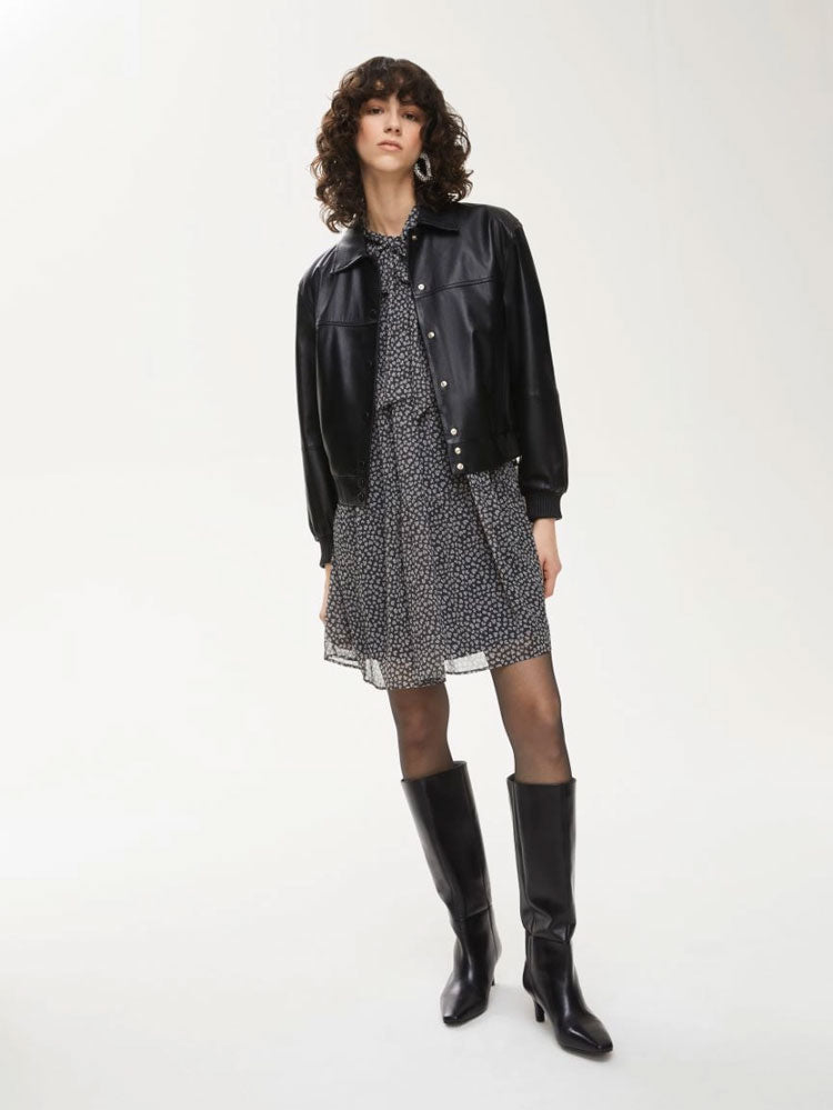 zz25 iBlues Sbarra Black Leather Jacket