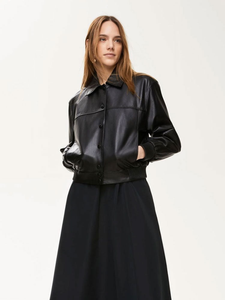 zz25 iBlues Sbarra Black Leather Jacket