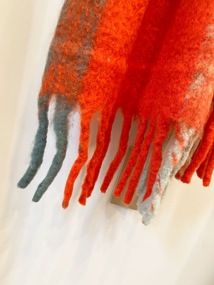 Rino &amp; Pelle Sianna Checked Scarf Blue &amp; Coral