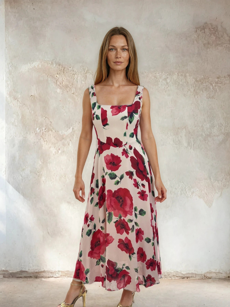 Sirens Bella Dress Cream Poppy