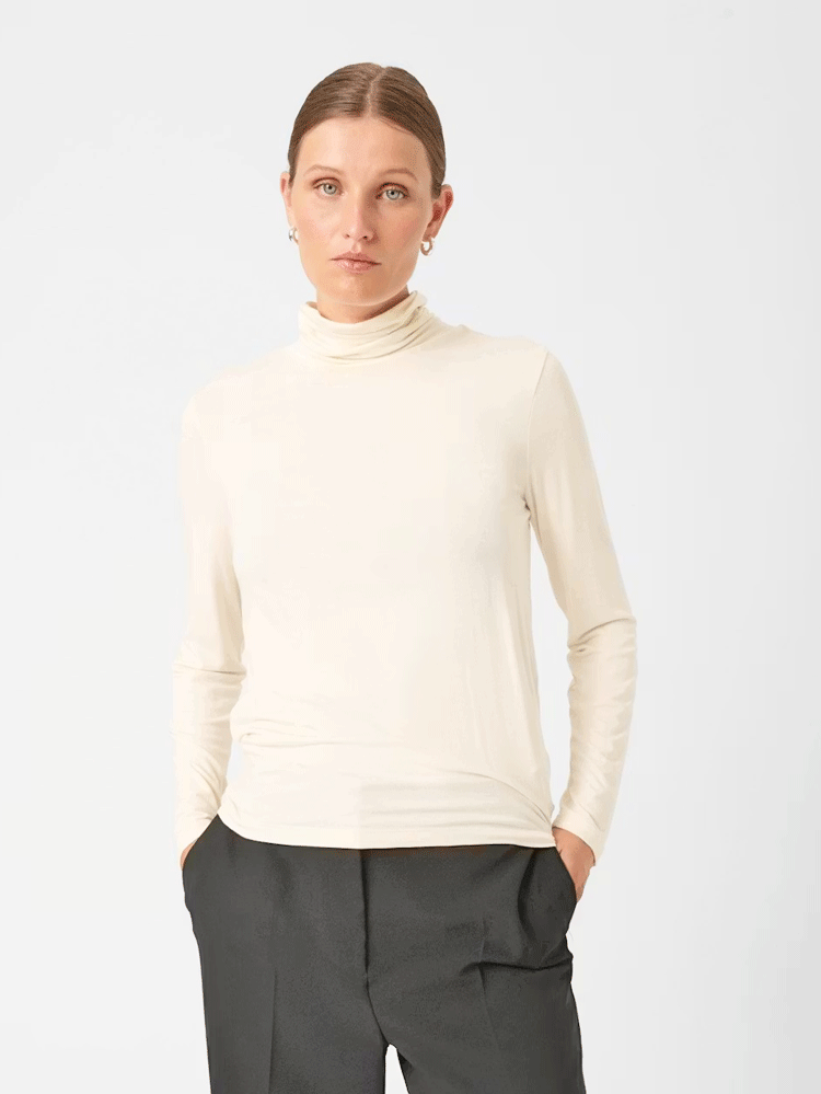 Soaked SLHanadi Rollneck LS Whisper White