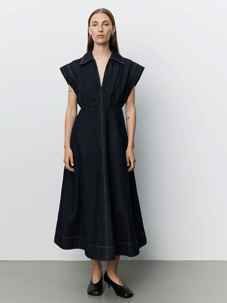 Sofie Schnoor Minerasw Denim Dress Dark Denim