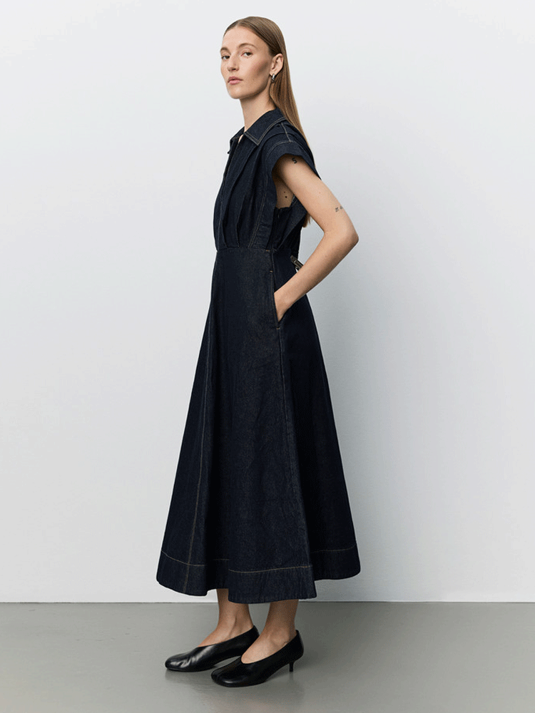Sofie Schnoor Minerasw Denim Dress Dark Denim