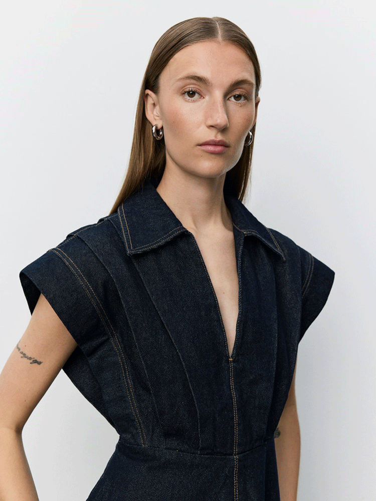 Sofie Schnoor Minerasw Denim Dress Dark Denim