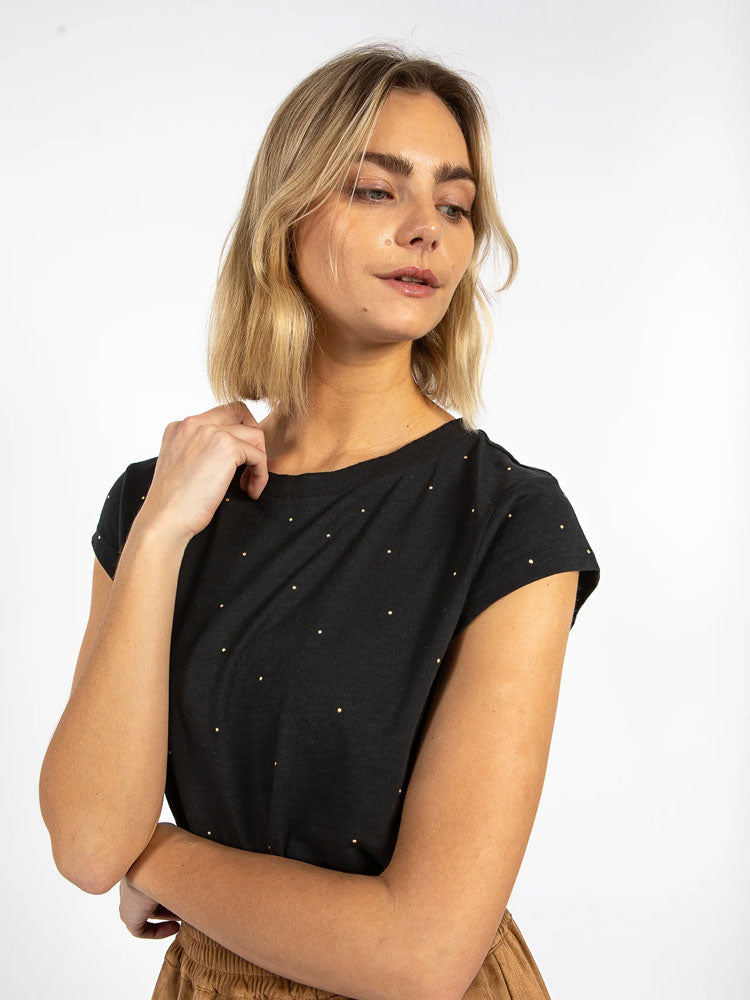 CC Heart Stud T-Shirt Black