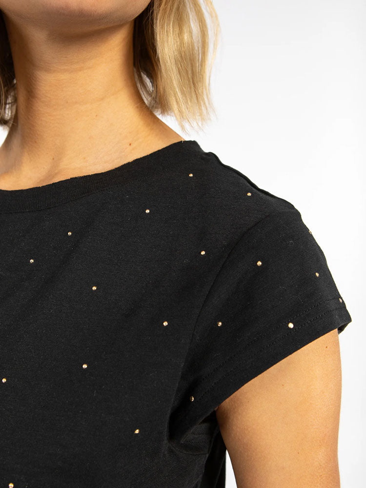 CC Heart Stud T-Shirt Black