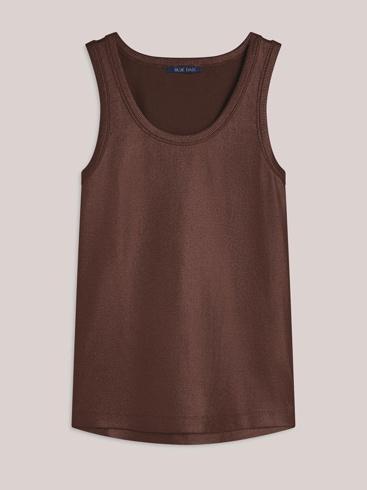 Summum Ribbed Tank Top Coffee