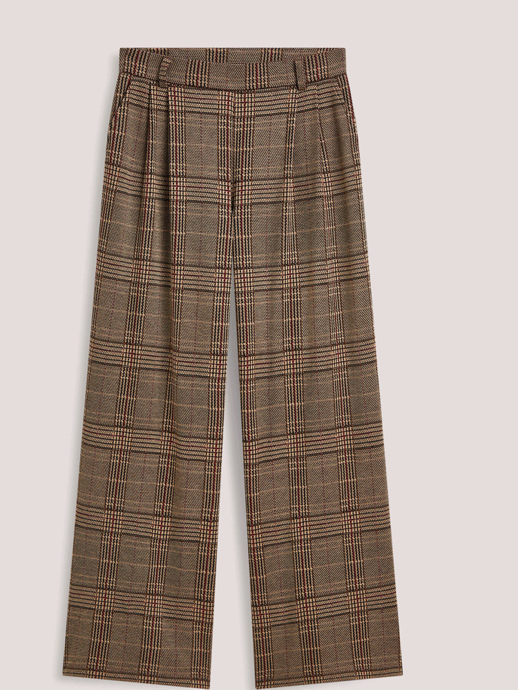 Summum Wide Leg Trouser Check Jacquard