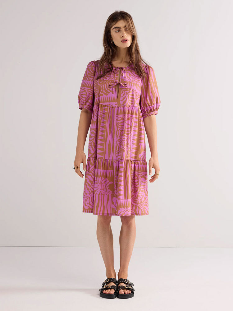 Summum Two Tone Print Dress Cyclaam