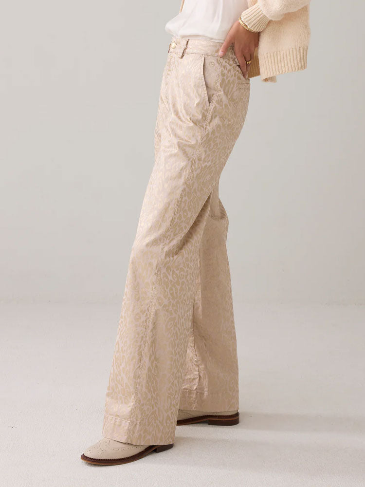 Summum Leopard Print Trousers Prosecco