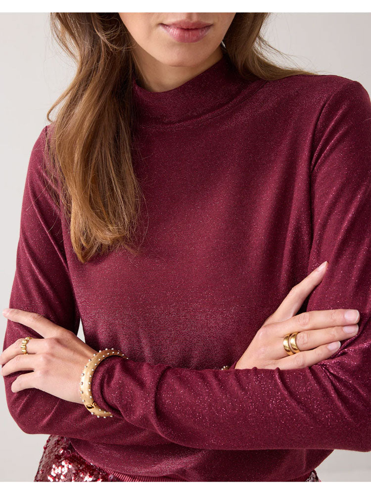 Summum Long Sleeve Top Merlot