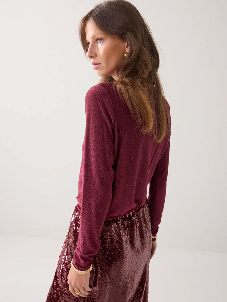 Summum Long Sleeve Top Merlot