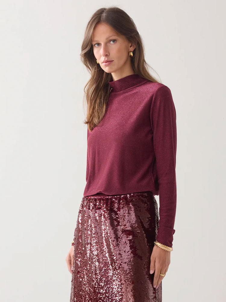 Summum Long Sleeve Top Merlot