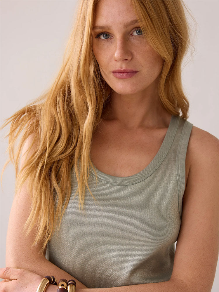 Summum Ribbed Tank Top Mint Breeze