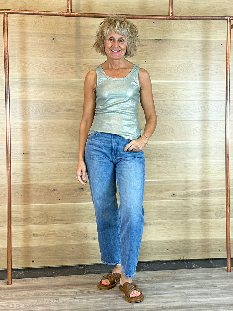 Summum Ribbed Tank Top Mint Breeze