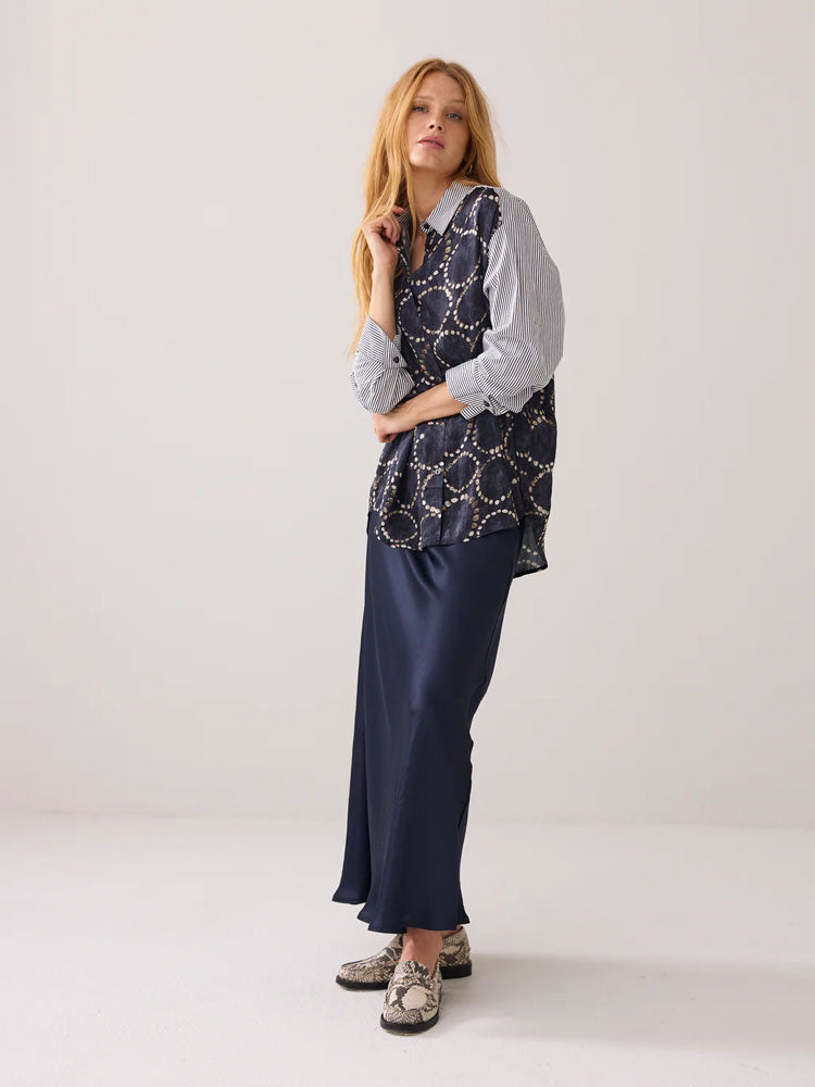 Summum Printed Shirt Midnight Blue