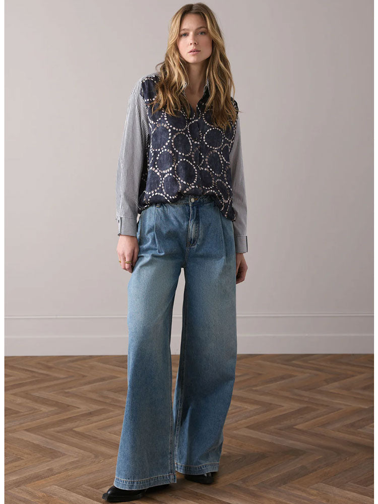 Summum Printed Shirt Midnight Blue
