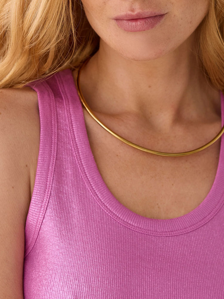 Summum Ribbed Tank Top Cyclaam
