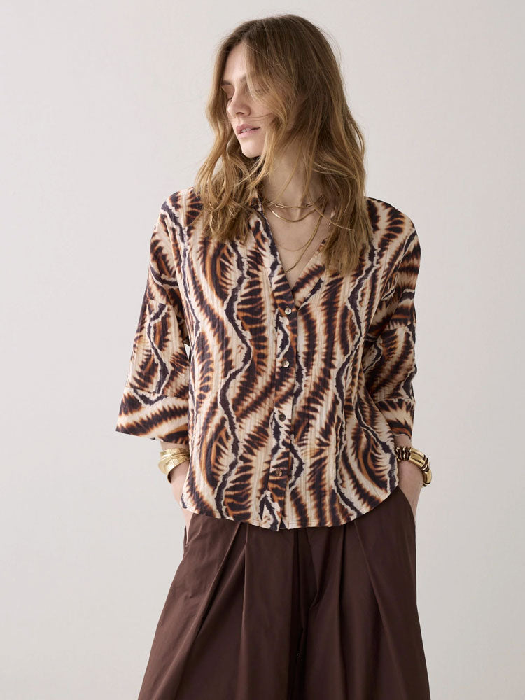 Summum Safari Print Blouse Multicolour