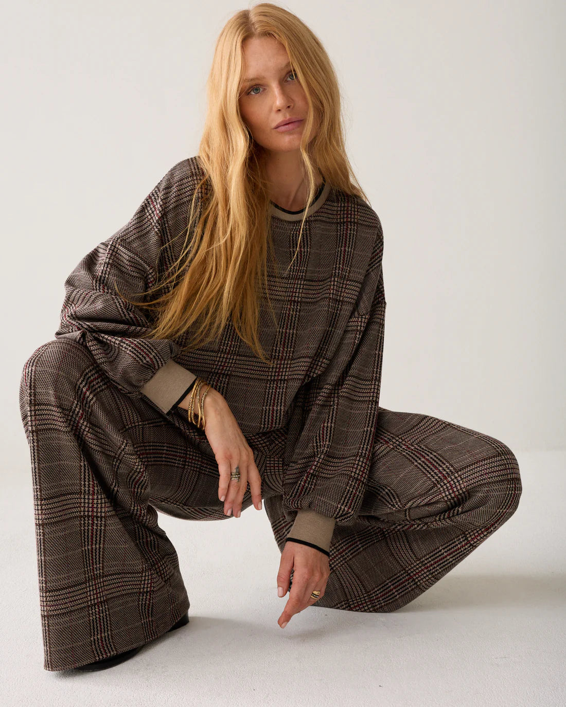 Summum Sweatshirt Check Jacquard