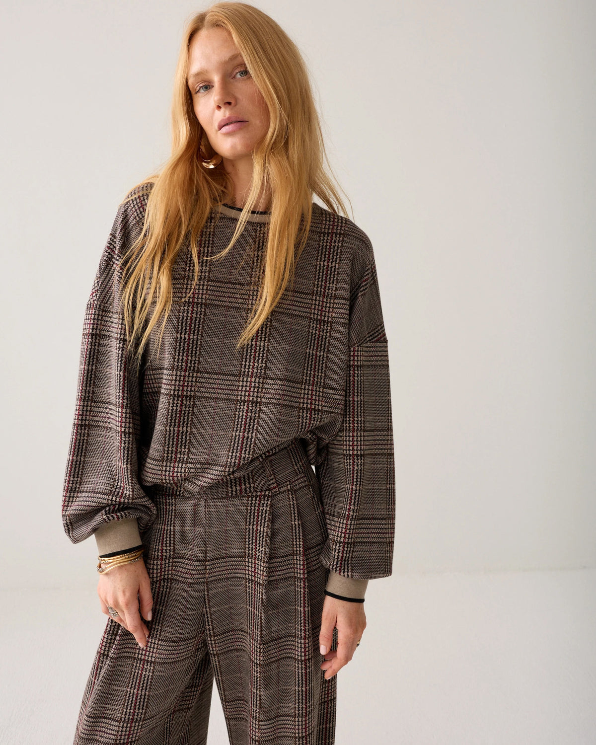 Summum Sweatshirt Check Jacquard