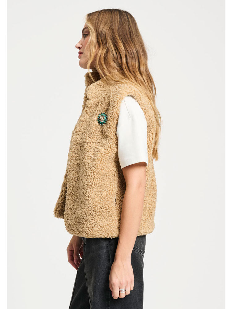 Pom Teddy Love Gilet Brown