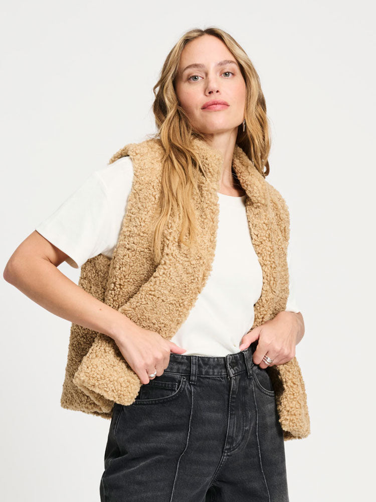 Pom Teddy Love Gilet Brown