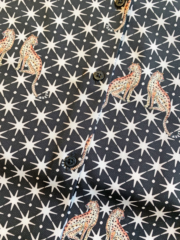 Vilagallo Black Star &amp; Leopard Print Shirt
