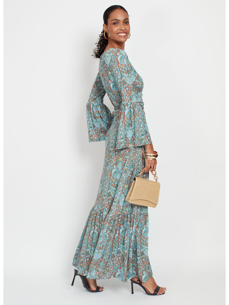 Onjenu Yana Maxi Dress Paisley Blue