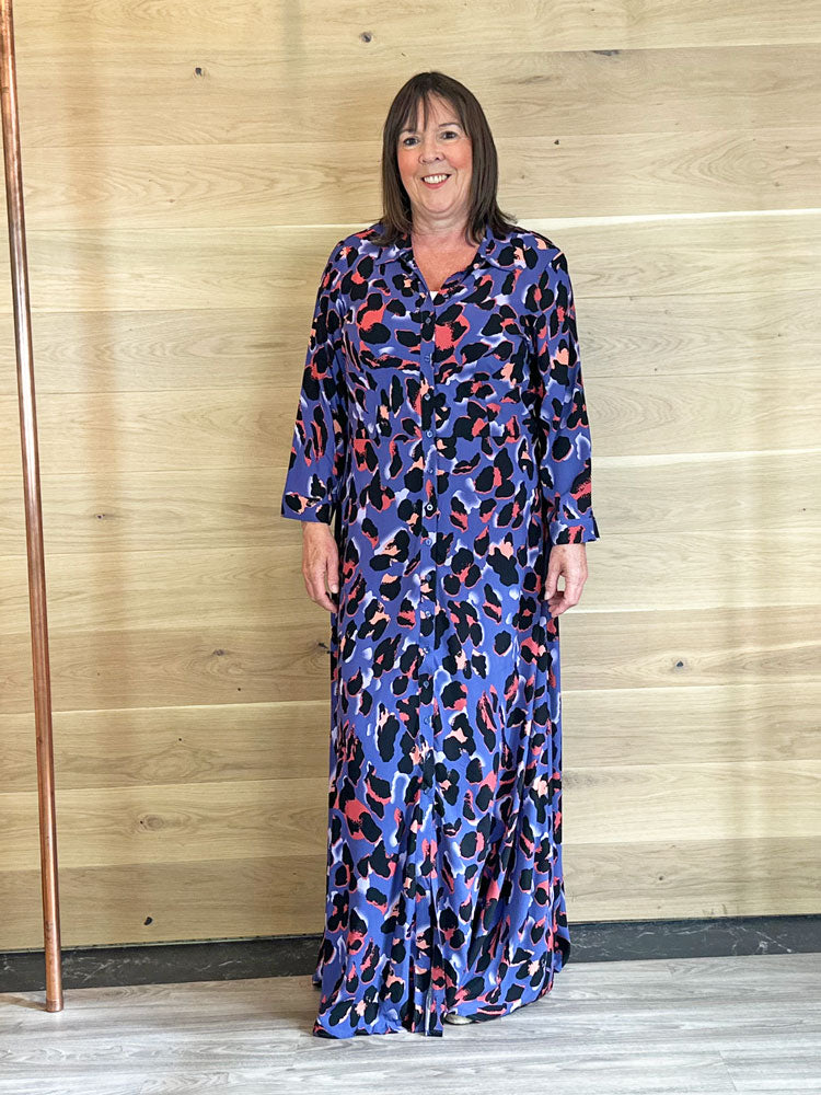 YAS Yassavanna Long Shirt Dress Skipper Blue