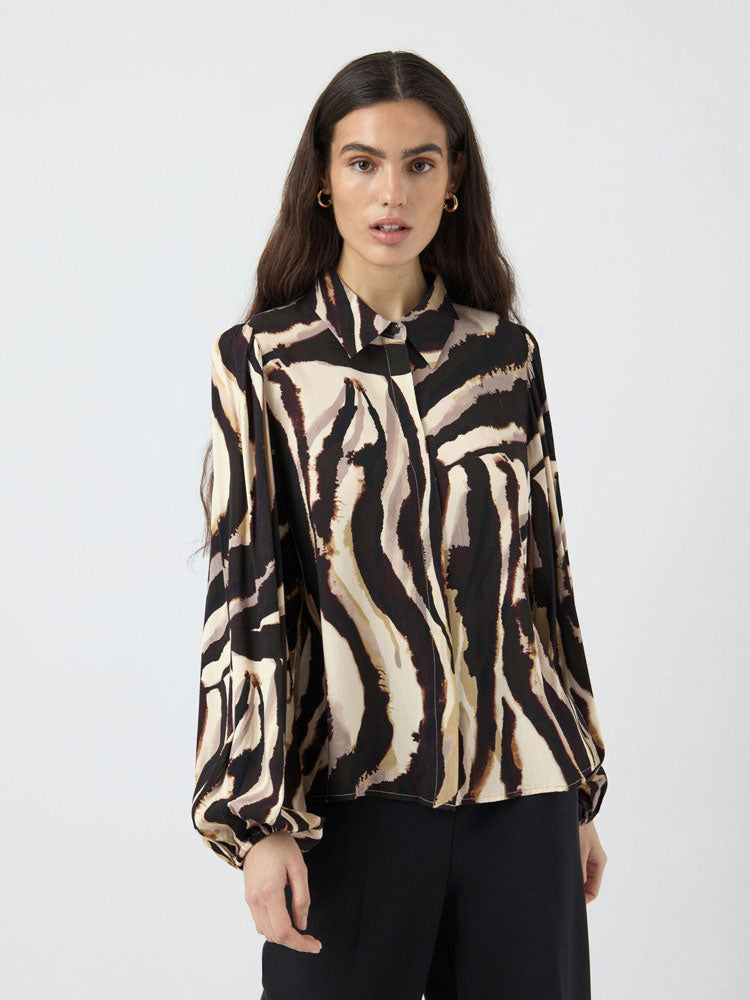 YAS Yasasina Shirt Zebra Print