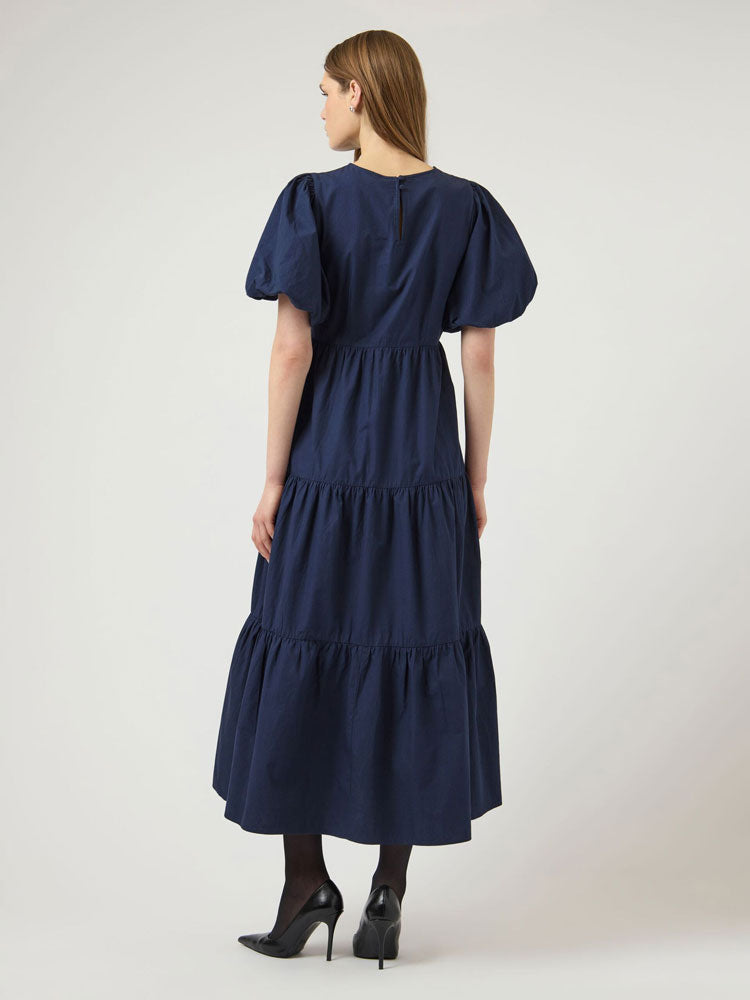 YAS Yascolea Short Sleeve Ankle Dress Navy Blazer