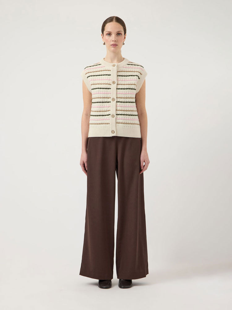 YAS Yasnilo Stripe Knit Vest Pristine