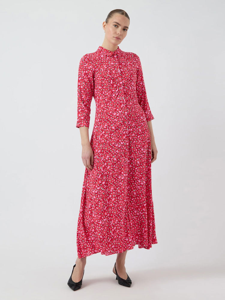 YAS Yassavanna Long Shirt Dress Cyclamen Polly Print