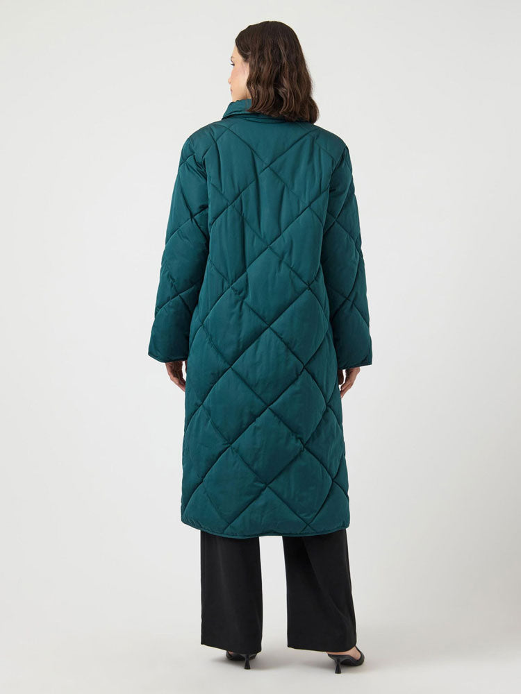 YAS Yasselura Long Padded Coat Pine