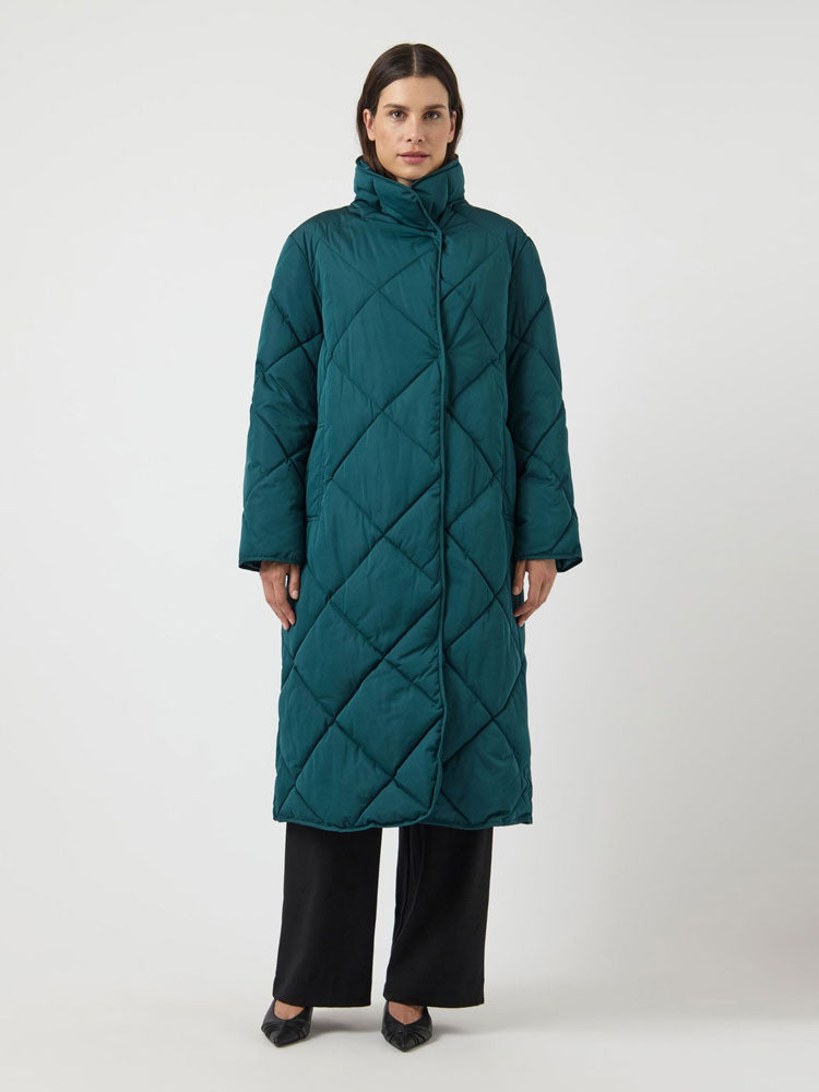 YAS Yasselura Long Padded Coat Pine