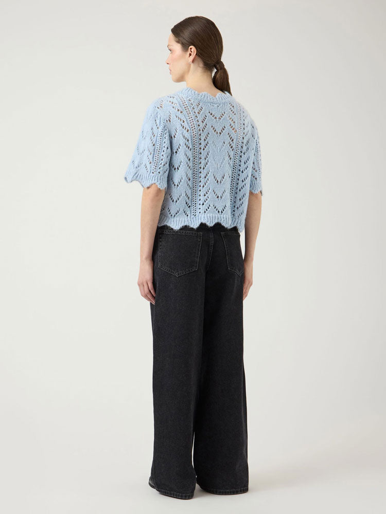 YAS Yasvienna Knit Cardigan Blue