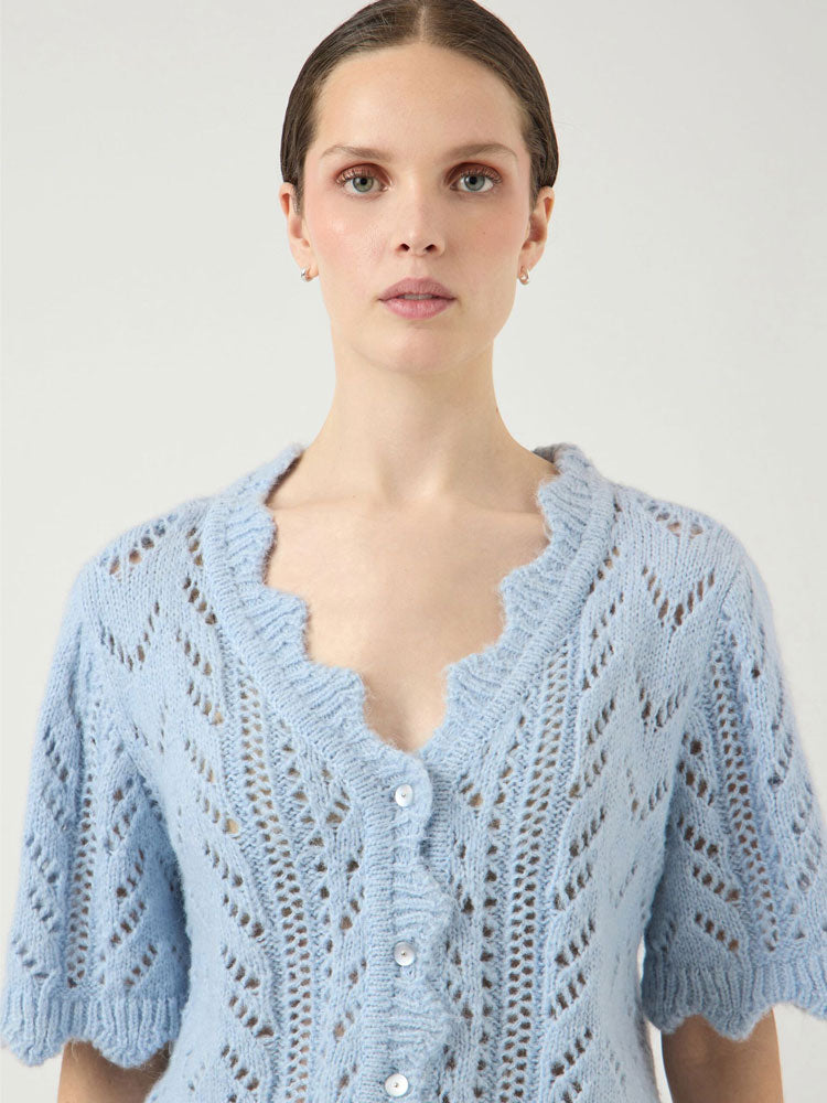 YAS Yasvienna Knit Cardigan Blue
