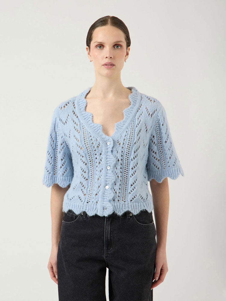 YAS Yasvienna Knit Cardigan Blue