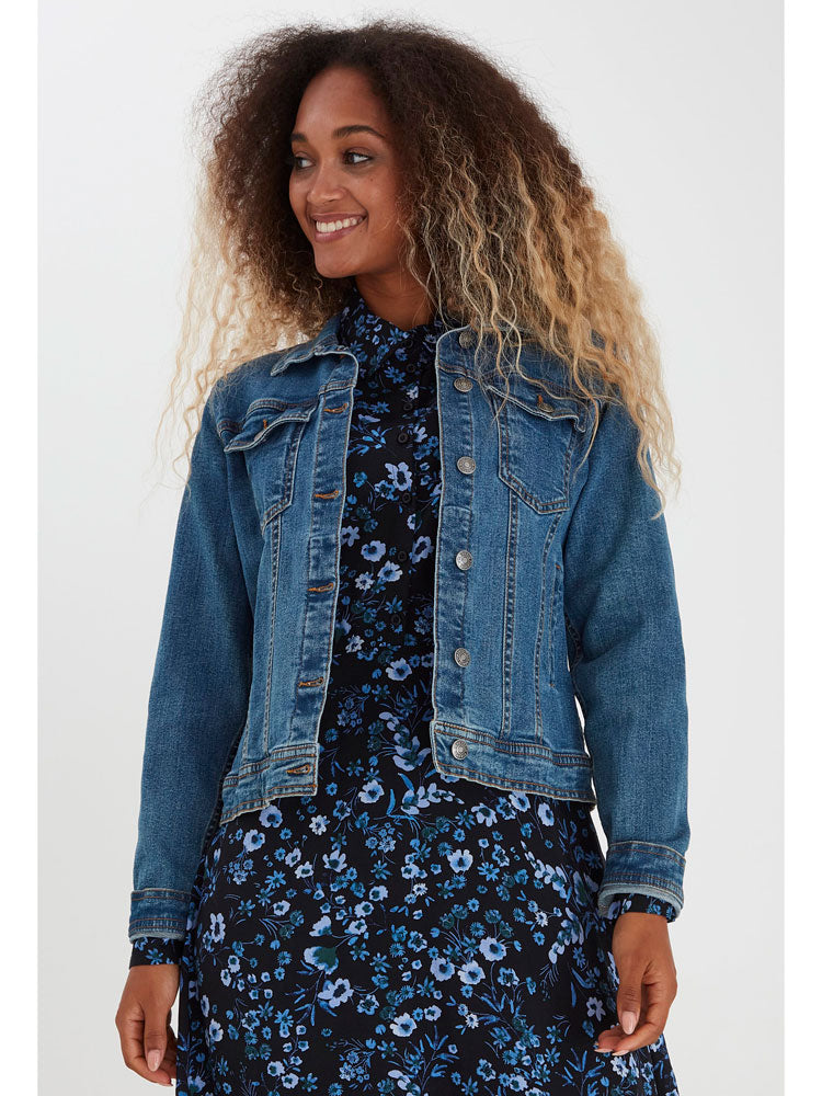 B Young ByPully Denim Jacket Mid Blue