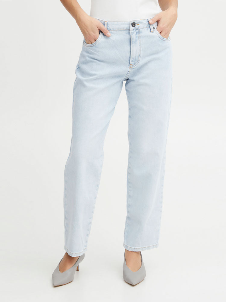 Pulz PzLucy UHW Mom Fit Jeans Blue