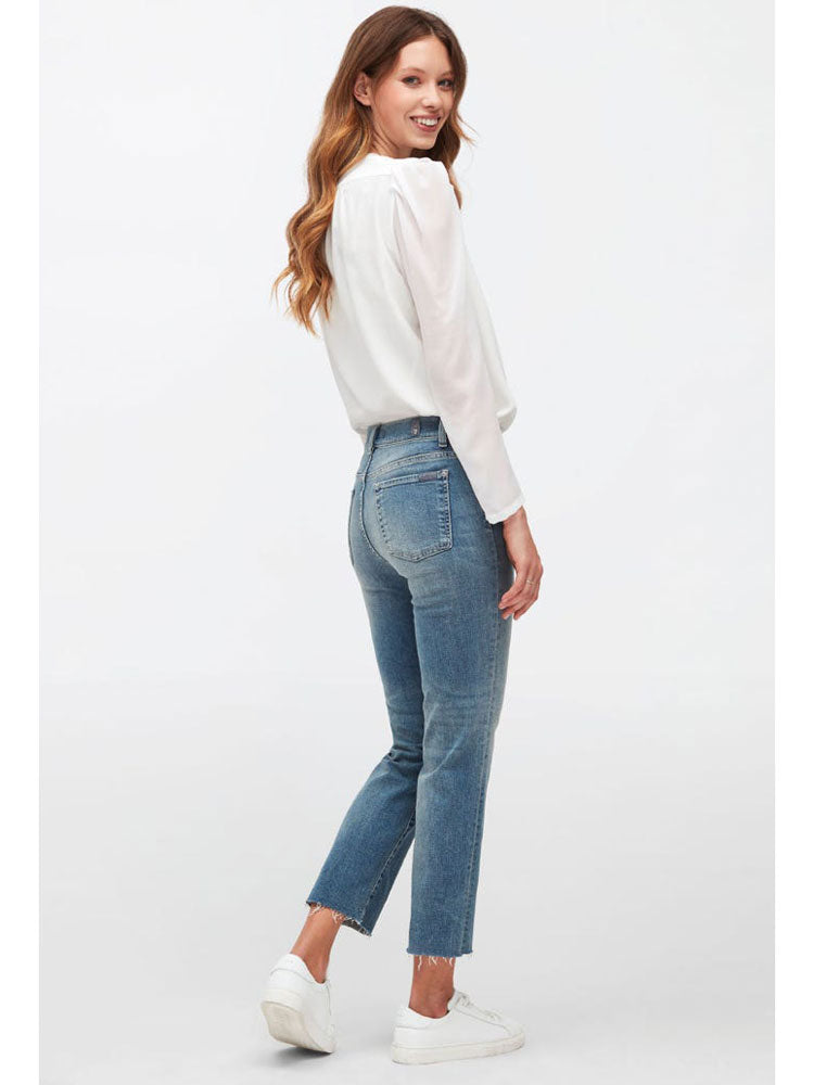 7 For All Mankind The Straight Crop Secret With Raw Hem