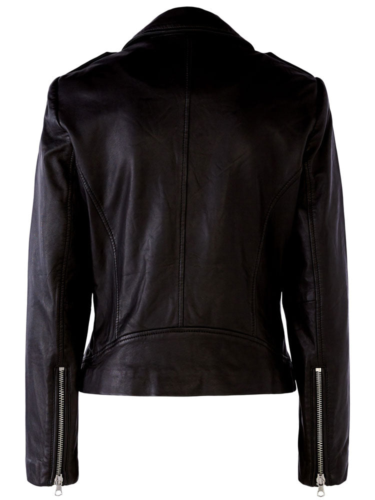 Oui Leather Jacket Black