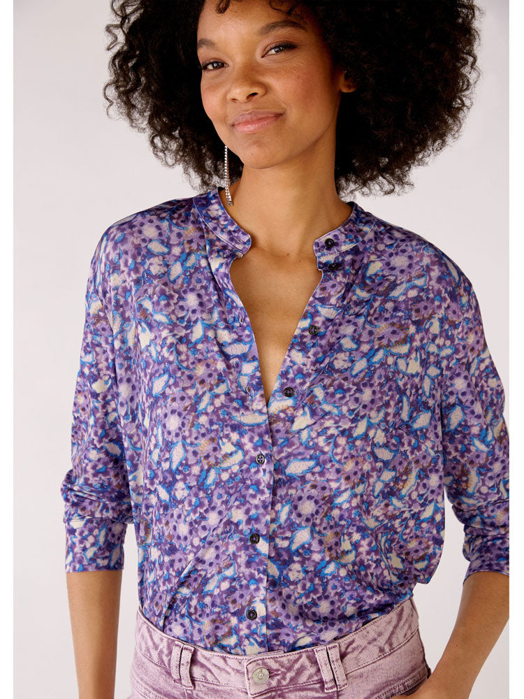 Oui Patterned Shirt Purple