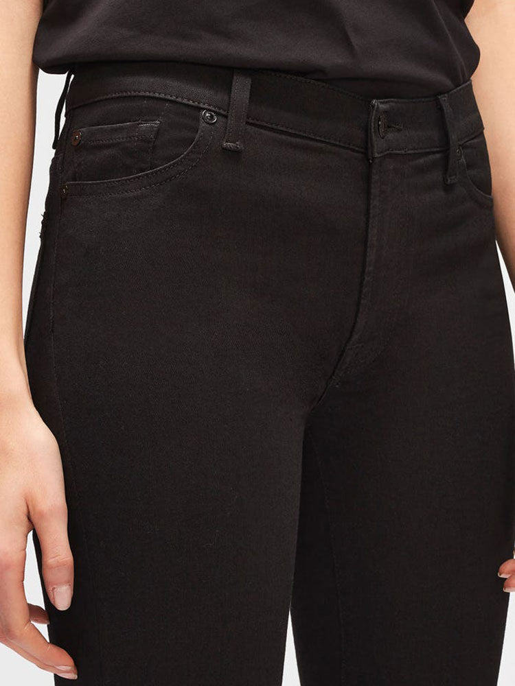 7 For All Mankind High Waist Skinny Slim Illusion Luxe Rinsed Black