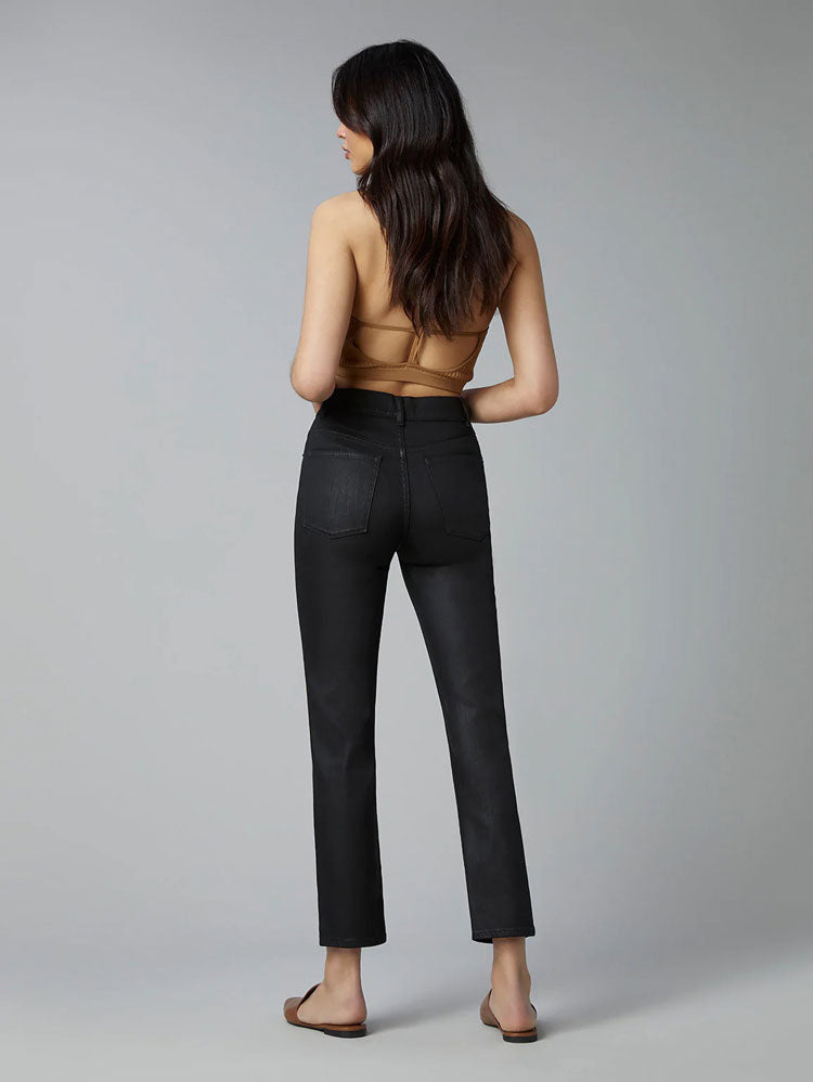 DL1961 Patti Straight Black Coated Jeans